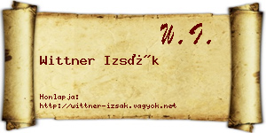 Wittner Izsák névjegykártya